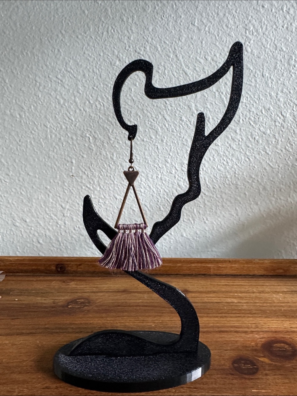 Handmade Purple Tassel Drop Earring - Lightweight Women’s Accessory
